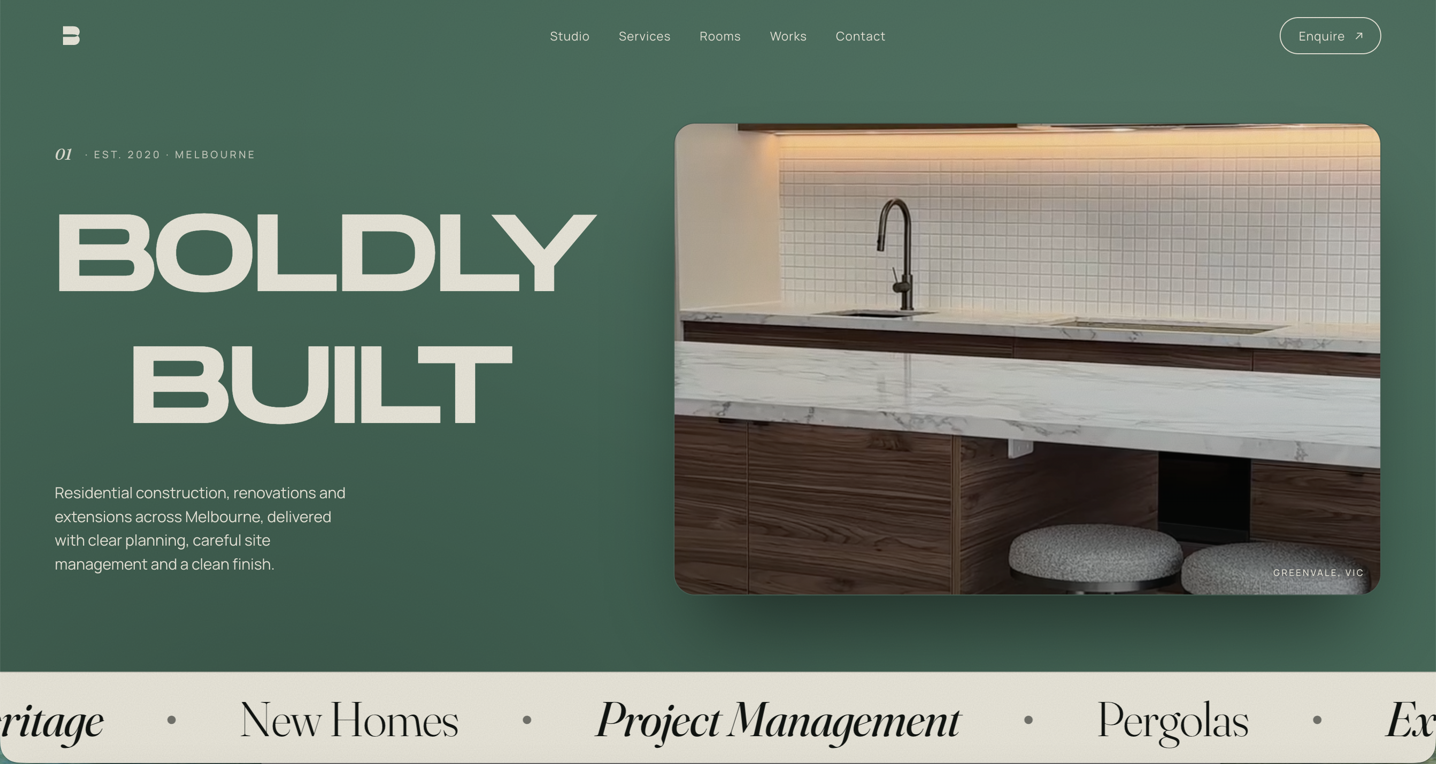 Boldly Built homepage preview